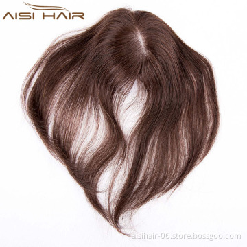 Aisi Hair Top Quality 100% Human Hair Toupee 7x10 cm Mono Lace PU Poly Around Indian Human Hair Toupee For Black Women